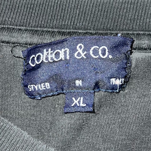 Vintage Y2K Cotton & Co. Distressed Crewneck T-Shirt Fading Black Size XL - Picture 7 of 7